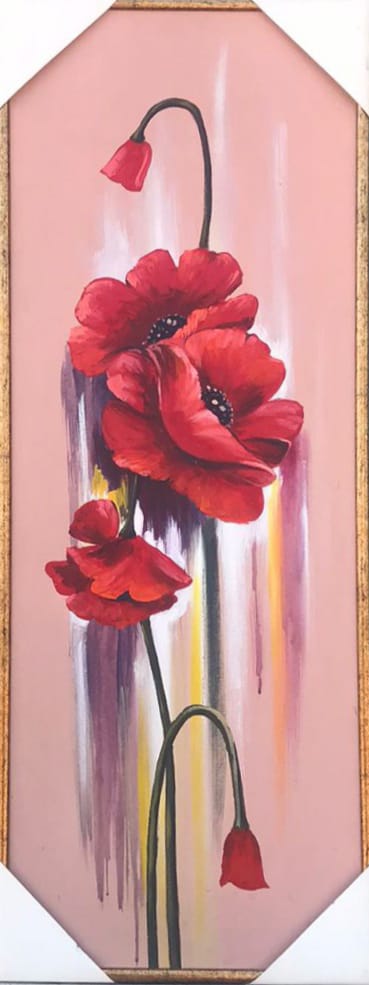 Vibrant Poppy Flower Painting - Image 2